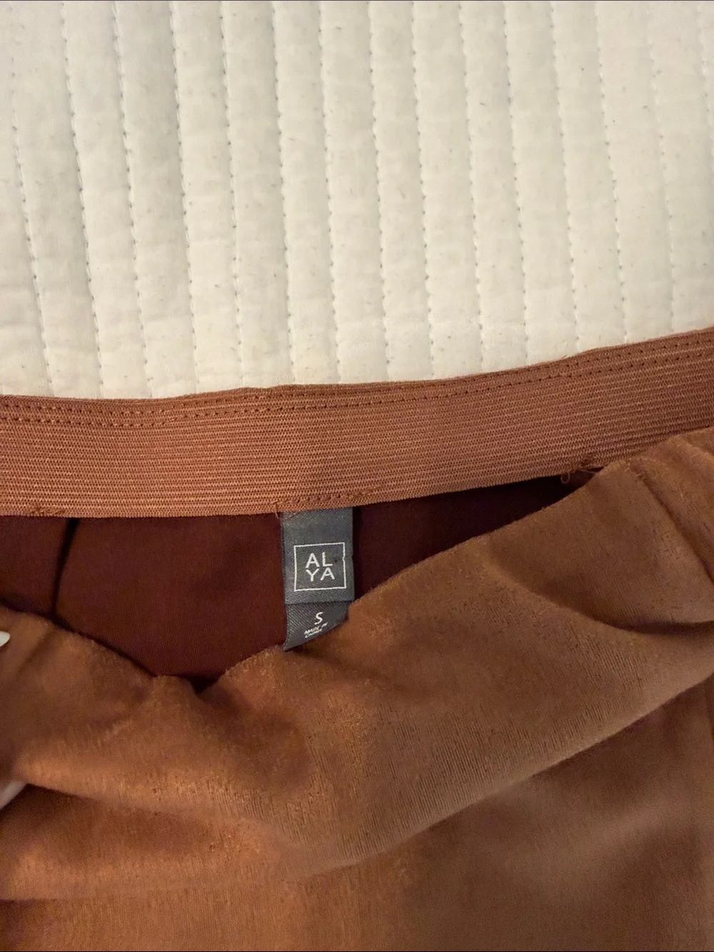 Alya Rust Brown Faux Suede Mini Skirt